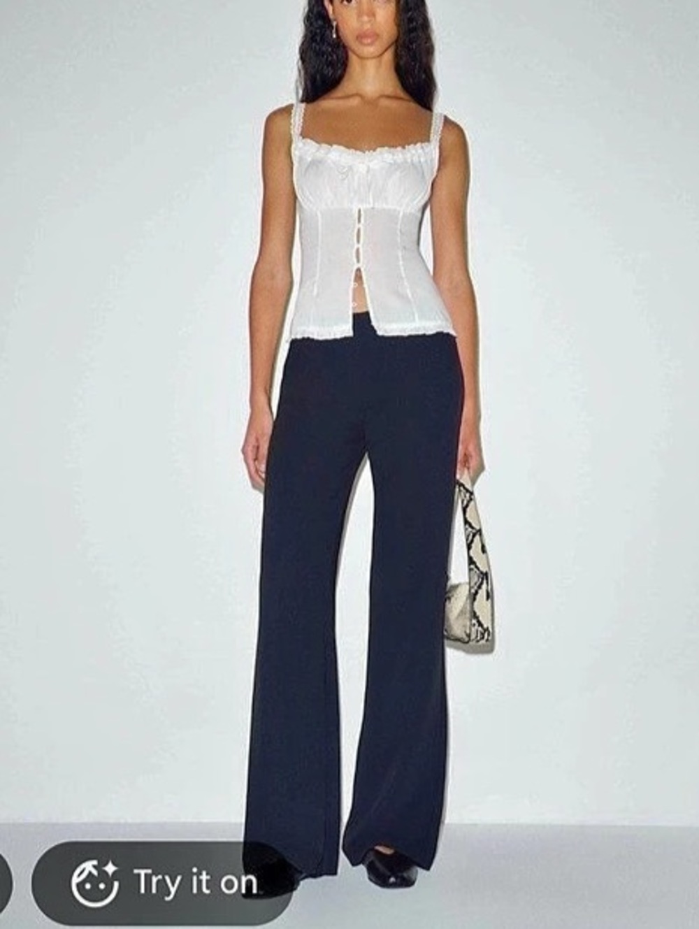 Reformation Vida Low Rise Pant Wide Leg Pants Navy Size 2